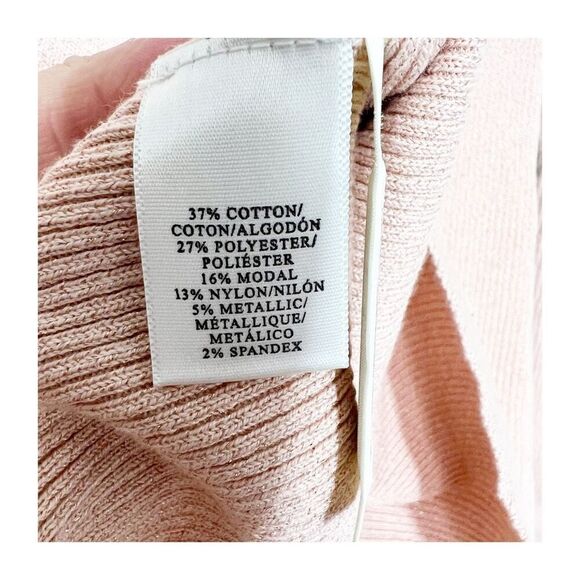 Ann Taylor Sweater Turtleneck Pink Metallic Pullover Womens Small NEW - Picture 5 of 7